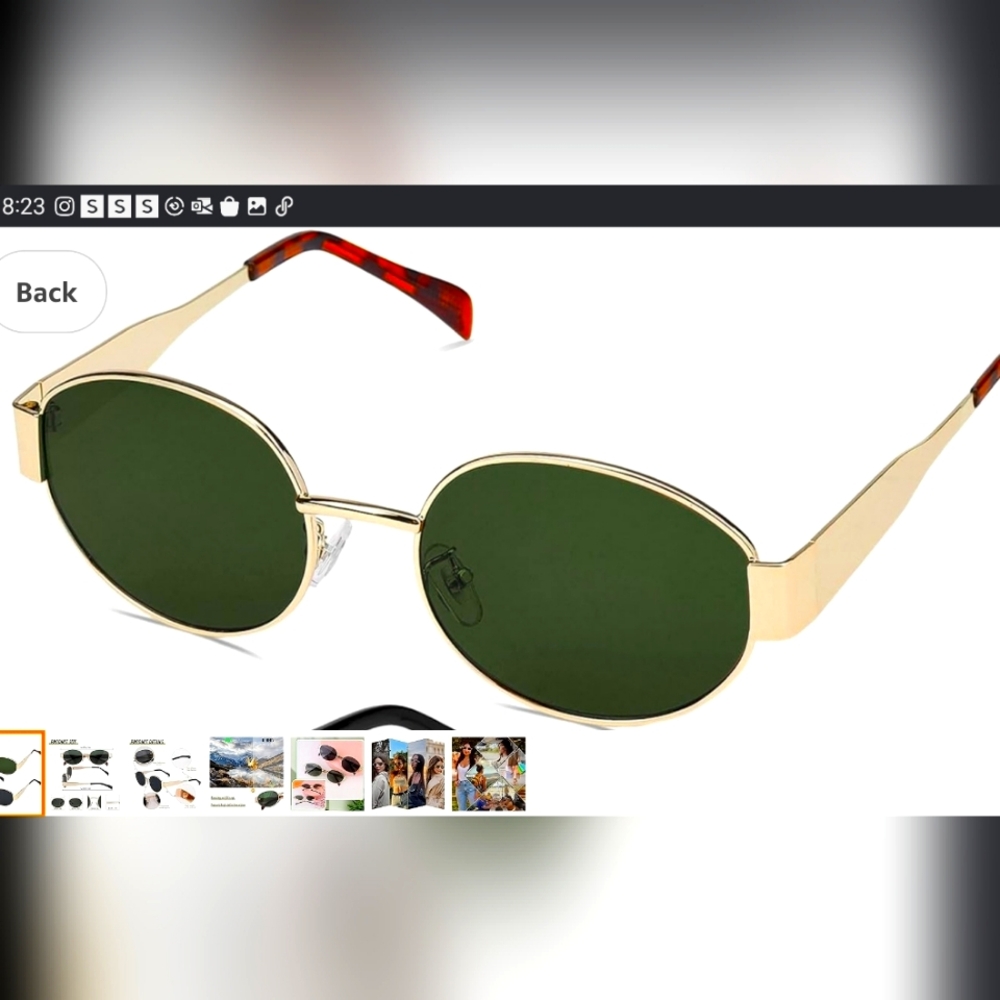 Gold Oval Sunglasses With Gold Frame Lenses